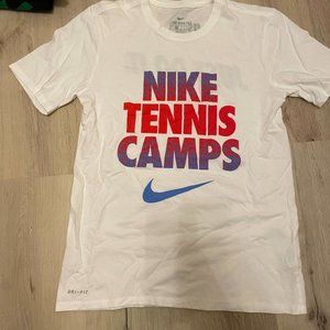 Nike Tennis Camp T shirt. White & Back print